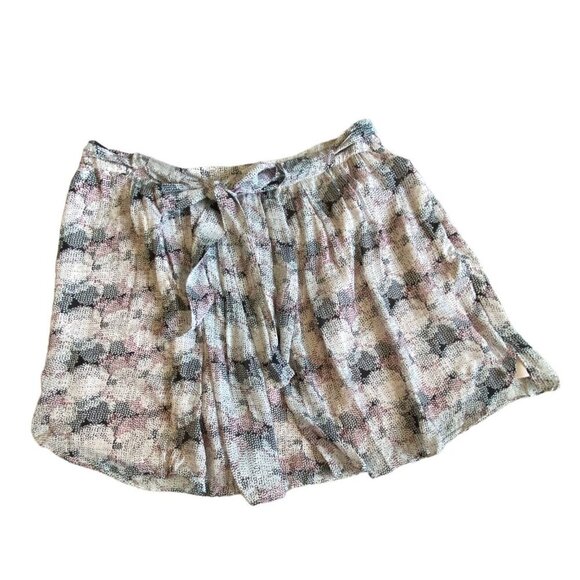 Reiss Jonah Abstract Print Tie Waist Full Mini Skirt in Pink Print Womens Sz 10 - Picture 2 of 11